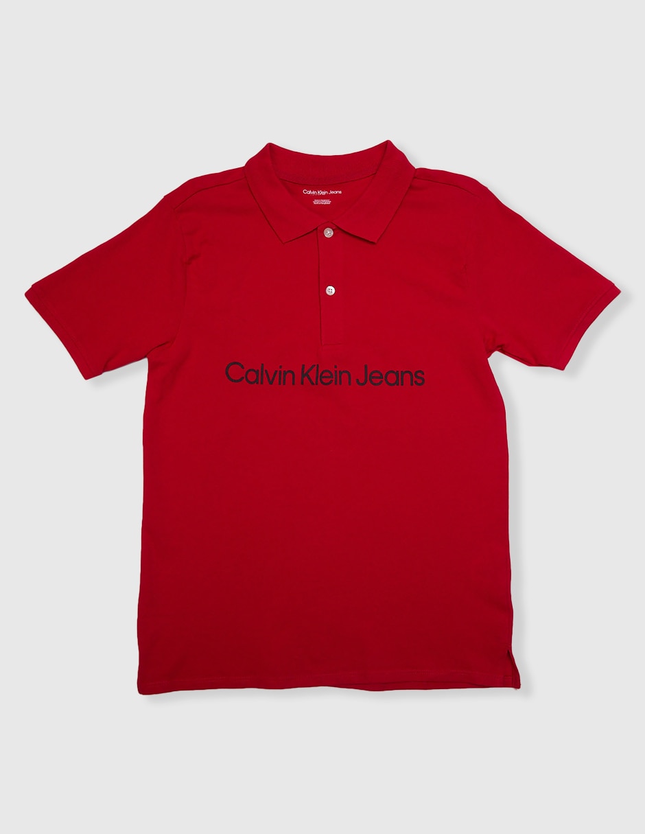 Playera tipo polo Calvin Klein de algodón para niño