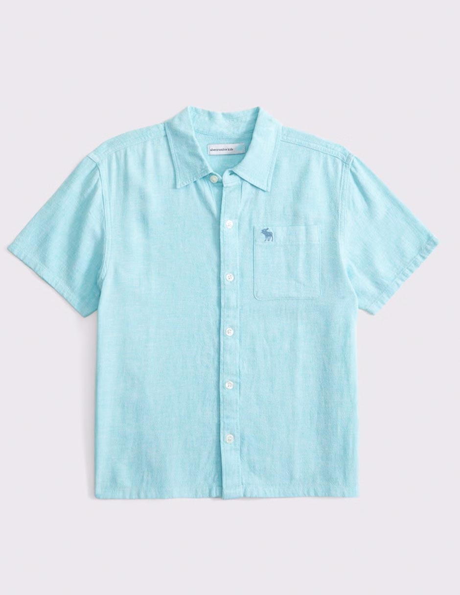 Camisa casual de algodón manga corta para niño Camisa casual de algodón manga corta para niño