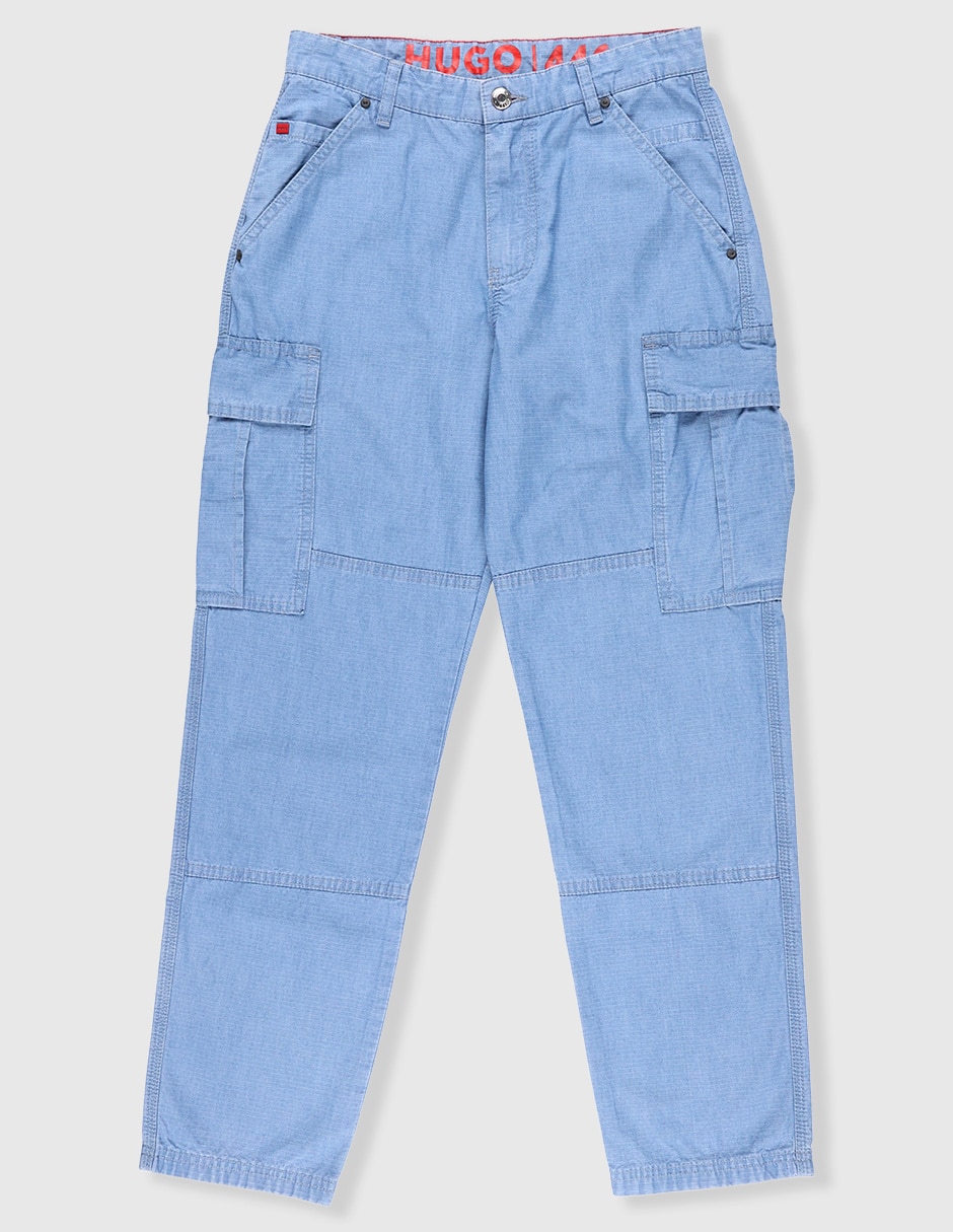 Jeans cargo baggy lavado medio para niño