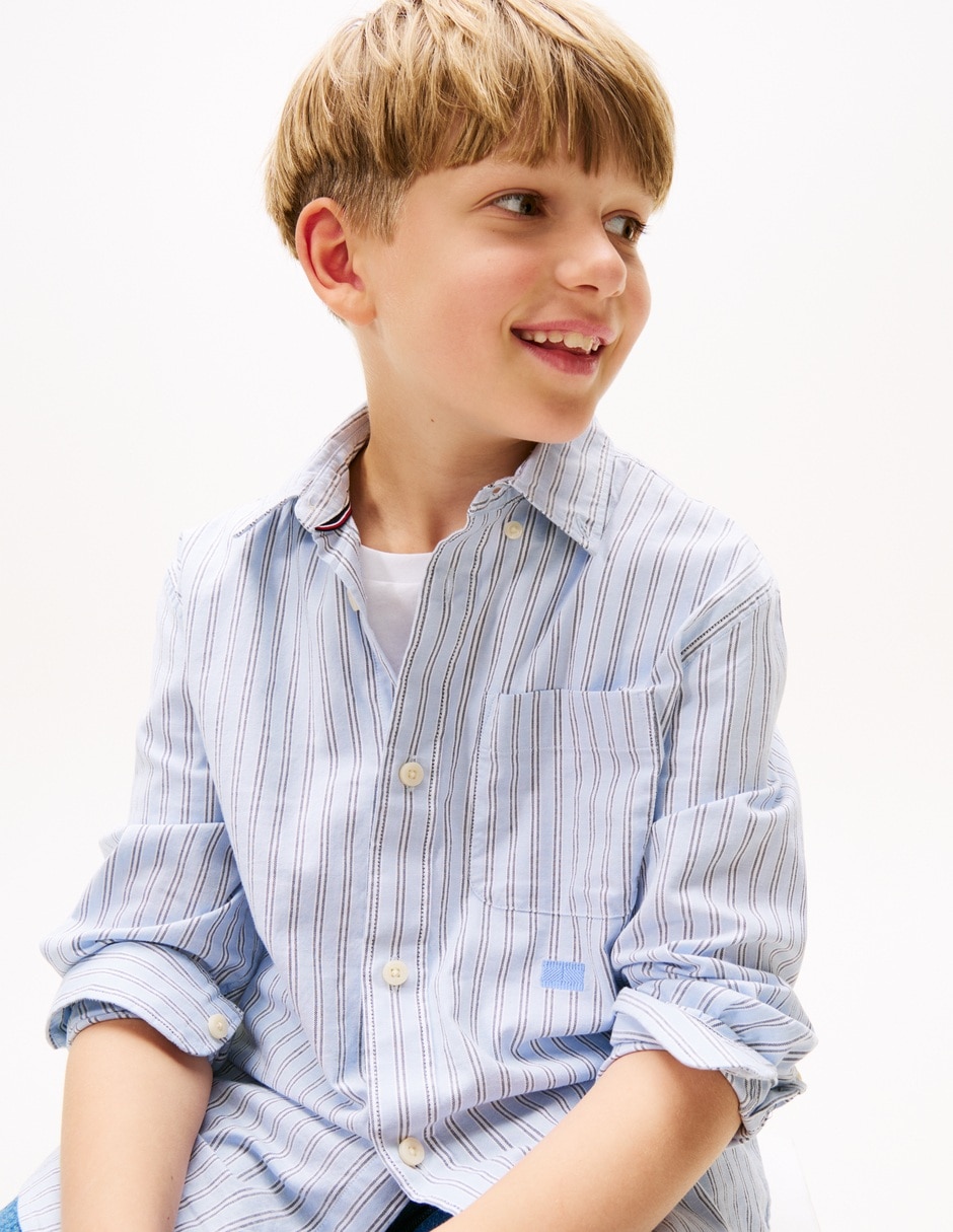Camisa casual de algodón manga larga para niño 2