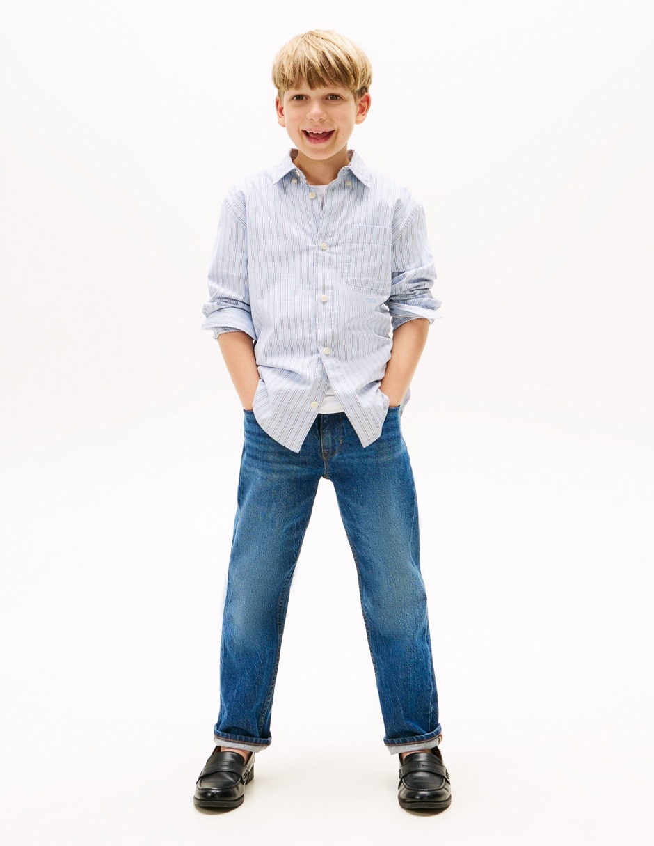 Camisa casual de algodón manga larga para niño 3