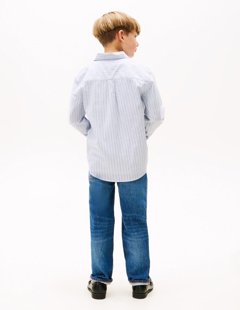 Camisa casual de algodón manga larga para niño 4