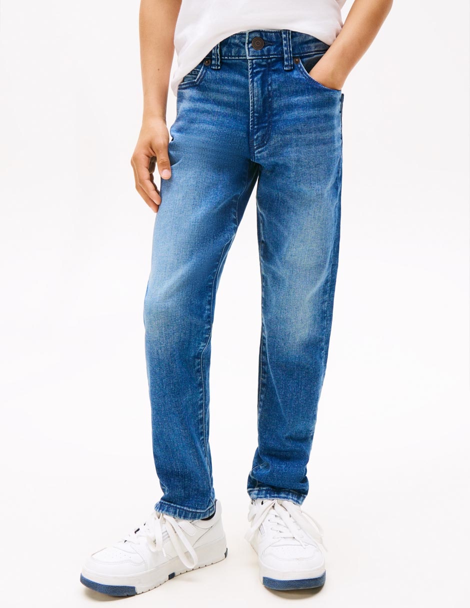 Jeans straight deslavado para niño