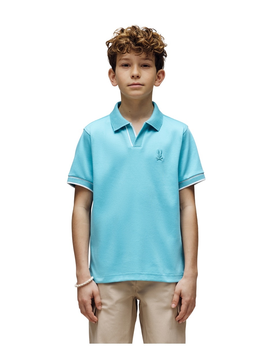 Playera tipo polo FD25 de algodón para niño