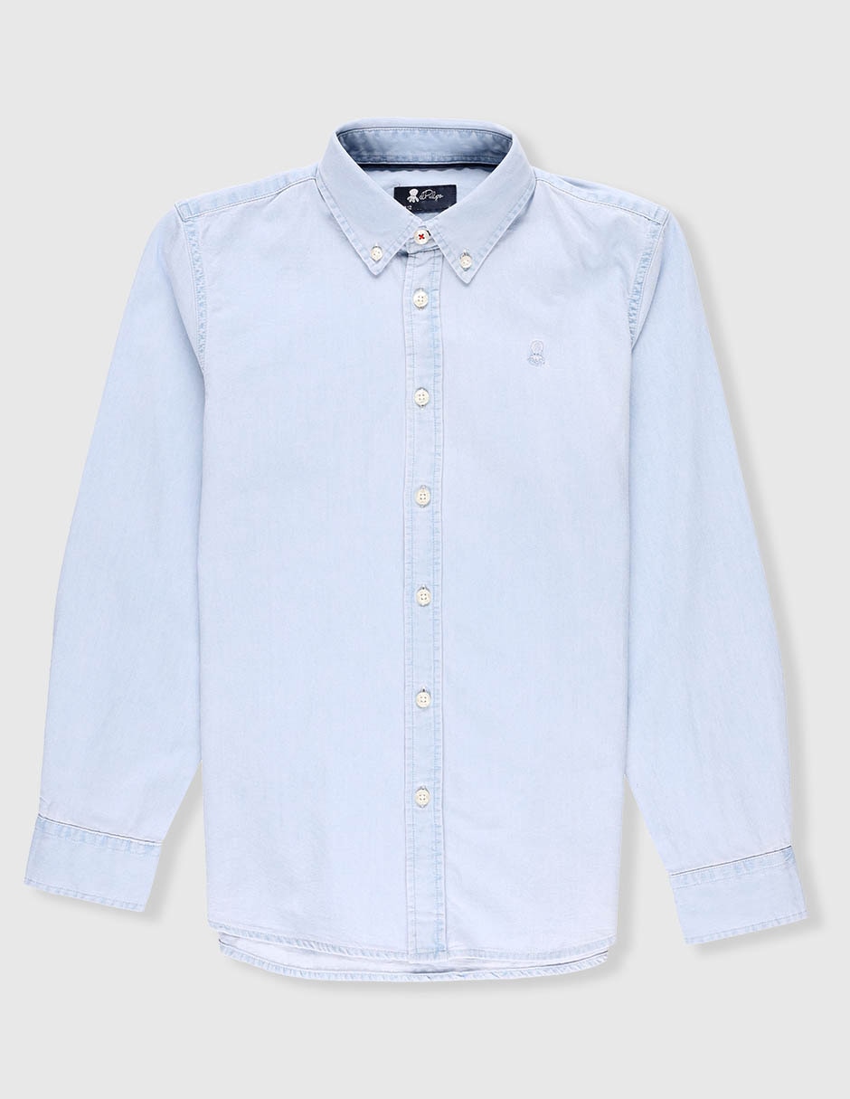 Camisa casual de algodón manga larga para niño Camisa casual de algodón manga larga para niño