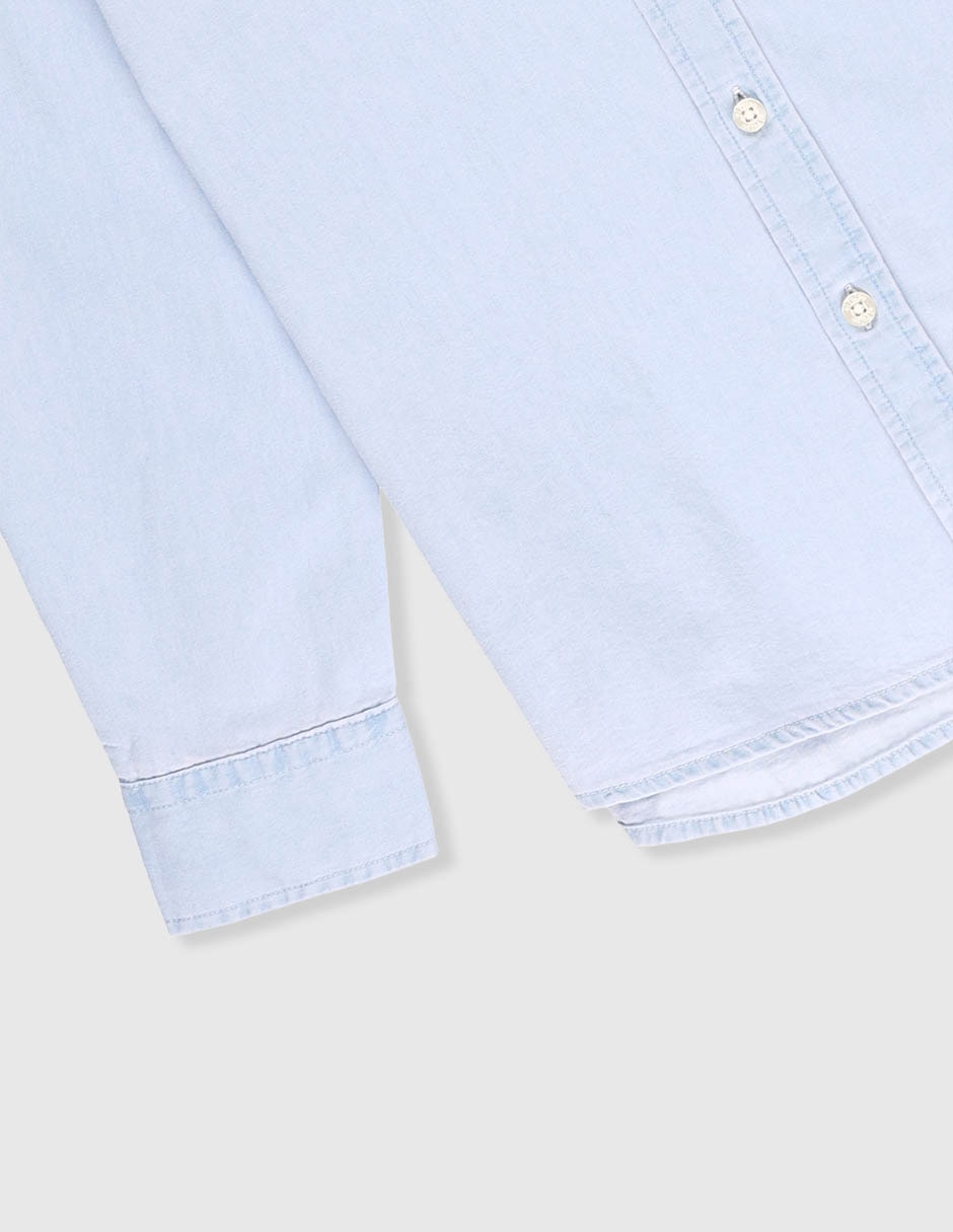 Camisa casual de algodón manga larga para niño 4