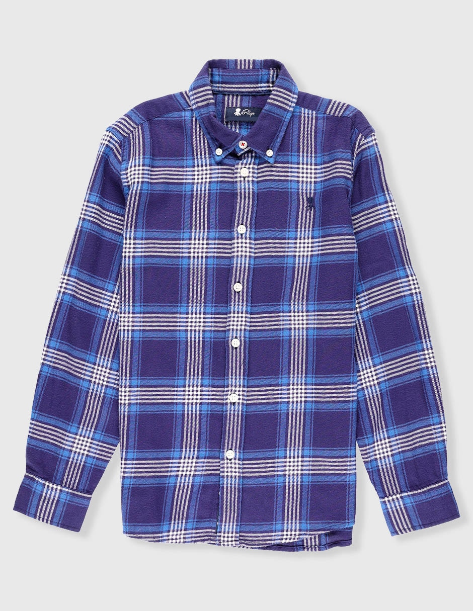 Camisa casual de algodón manga larga para niño