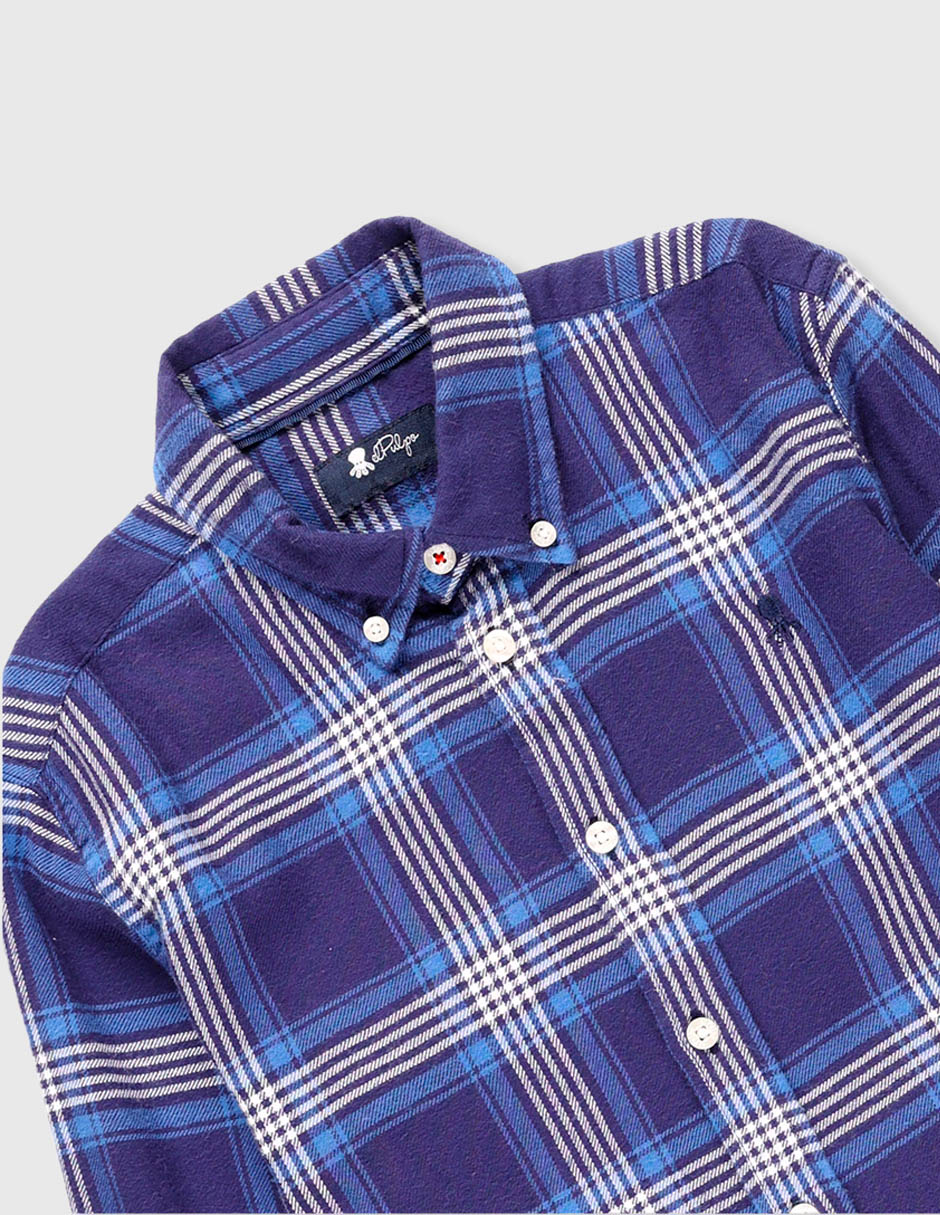 Camisa casual de algodón manga larga para niño 3
