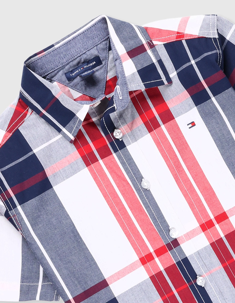 Camisa casual de algodón manga larga para niño 4