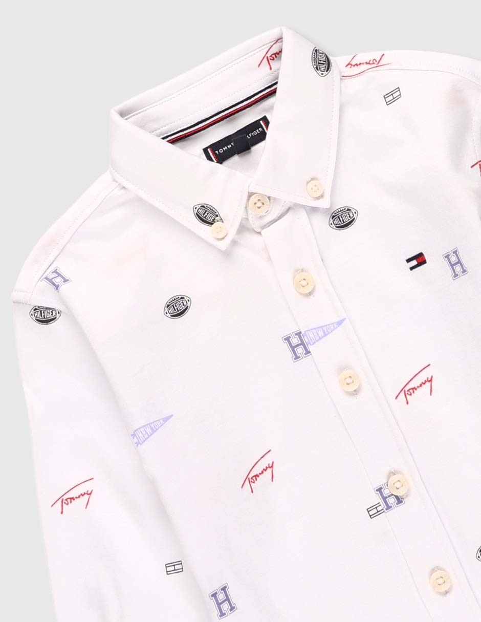 Camisa casual de algodón manga larga para niño 3