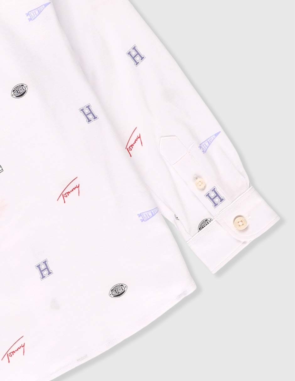 Camisa casual de algodón manga larga para niño 4