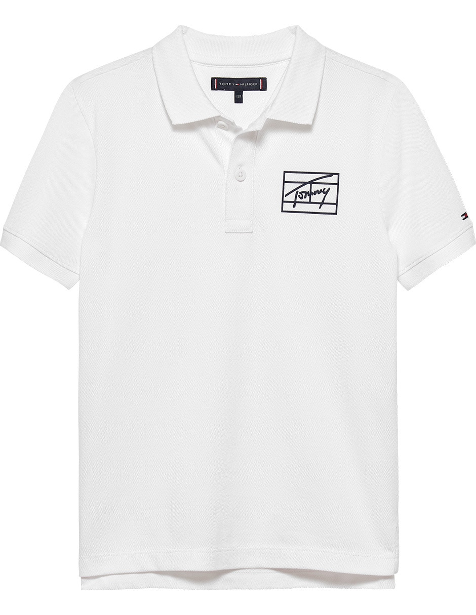 Playera tipo polo de algodón para niño