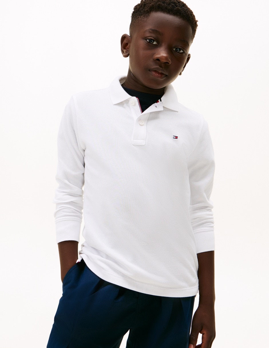 Playera tipo polo de algodón para niño