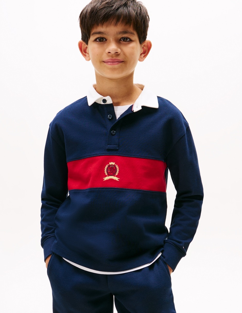 Playera tipo polo de algodón para niño