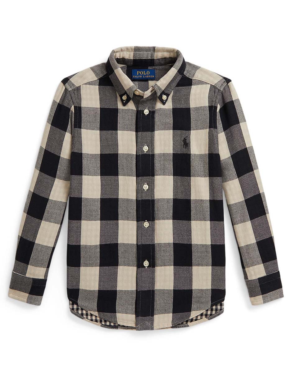 Camisa casual de algodón manga larga para niño Camisa casual de algodón manga larga para niño