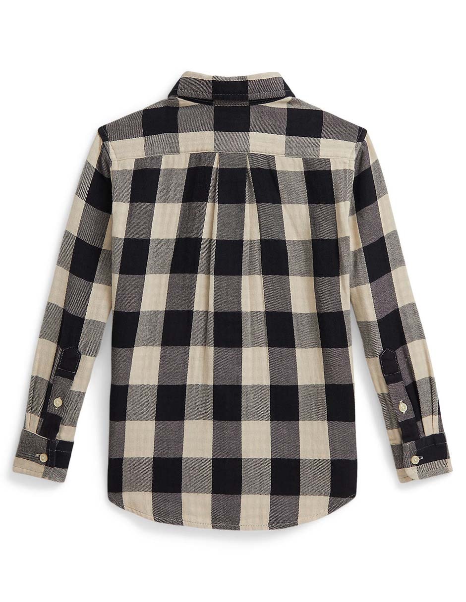 Camisa casual de algodón manga larga para niño 2
