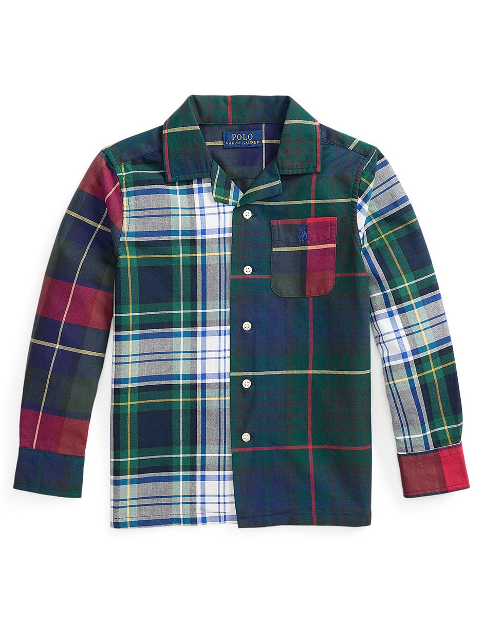 Camisa casual de algodón manga larga para niño Camisa casual de algodón manga larga para niño