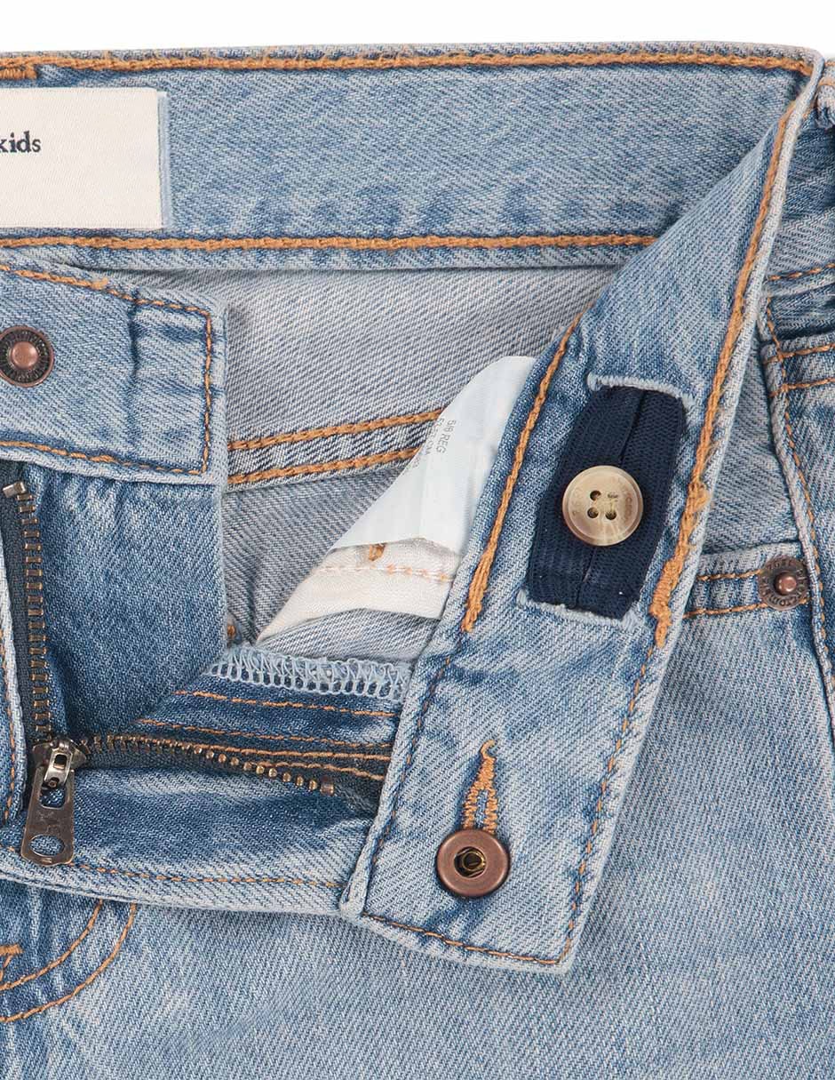 Jeans straight lavado claro para niño 2
