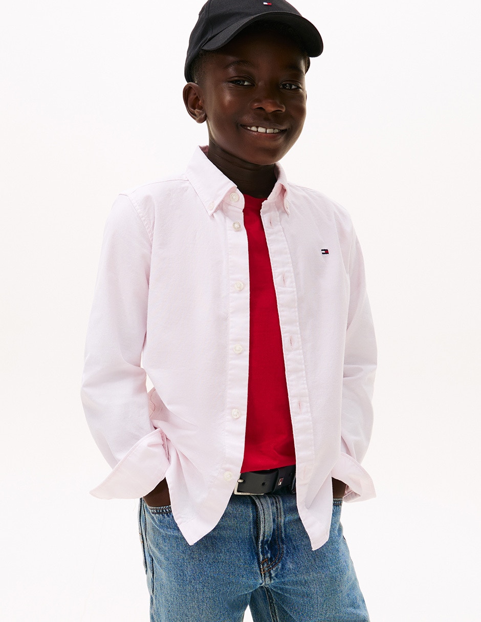 Camisa casual de algodón manga larga para niño Camisa casual de algodón manga larga para niño