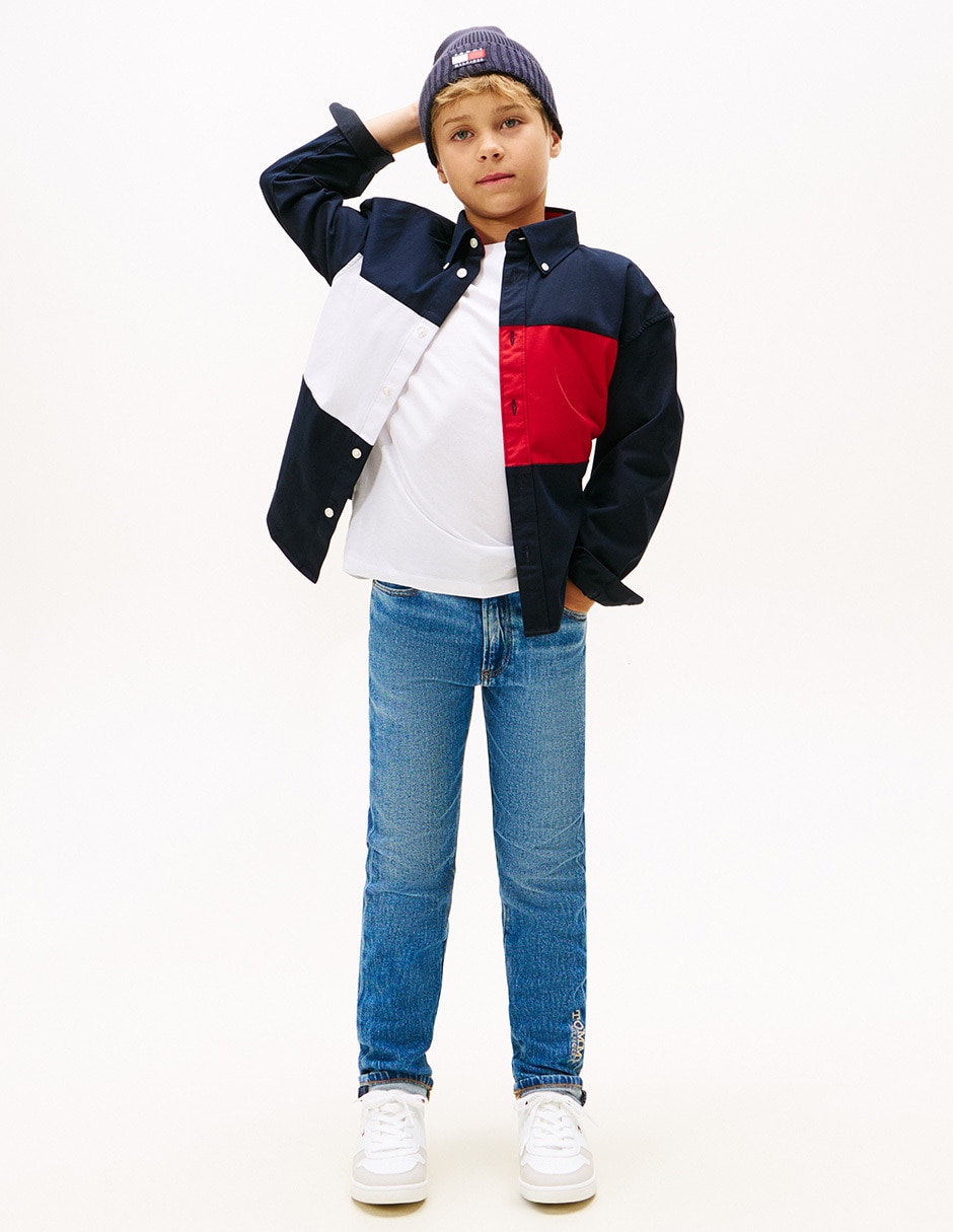 Camisa casual de algodón manga larga para niño 3