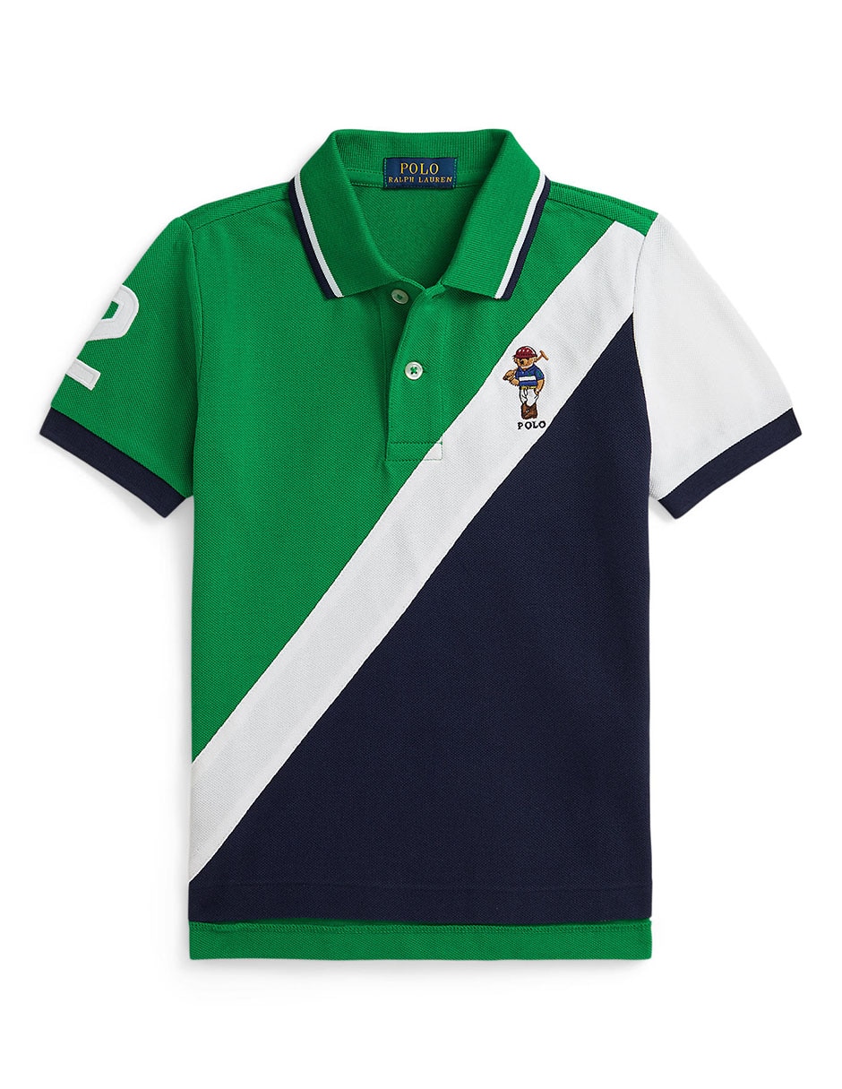 Playera tipo Polo de algodón para niño
