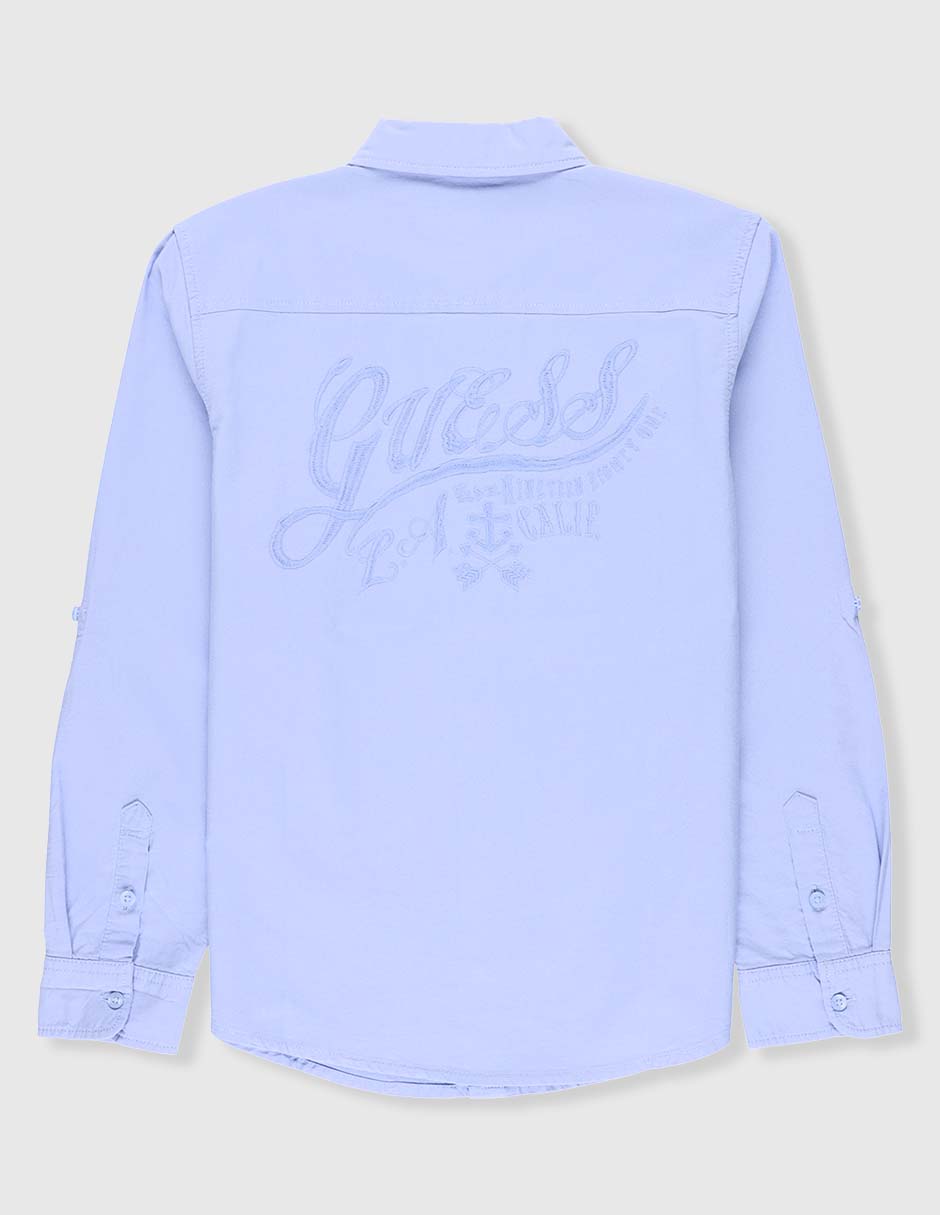Camisa casual de algodón manga larga para niño 2