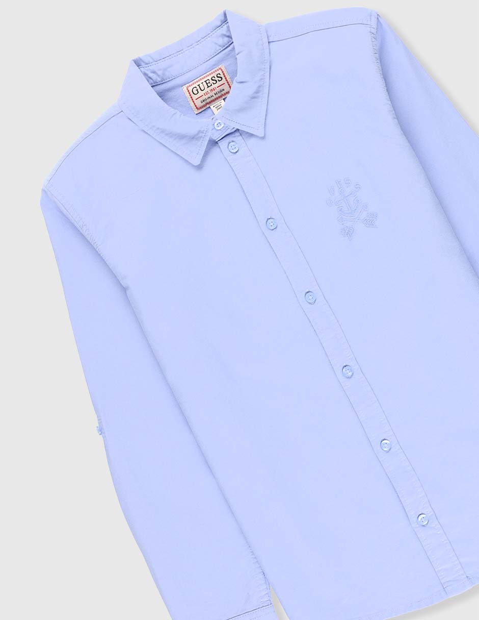 Camisa casual de algodón manga larga para niño 3