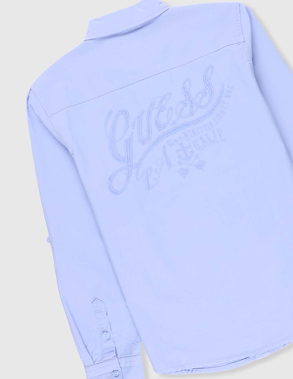 Camisa casual de algodón manga larga para niño 4