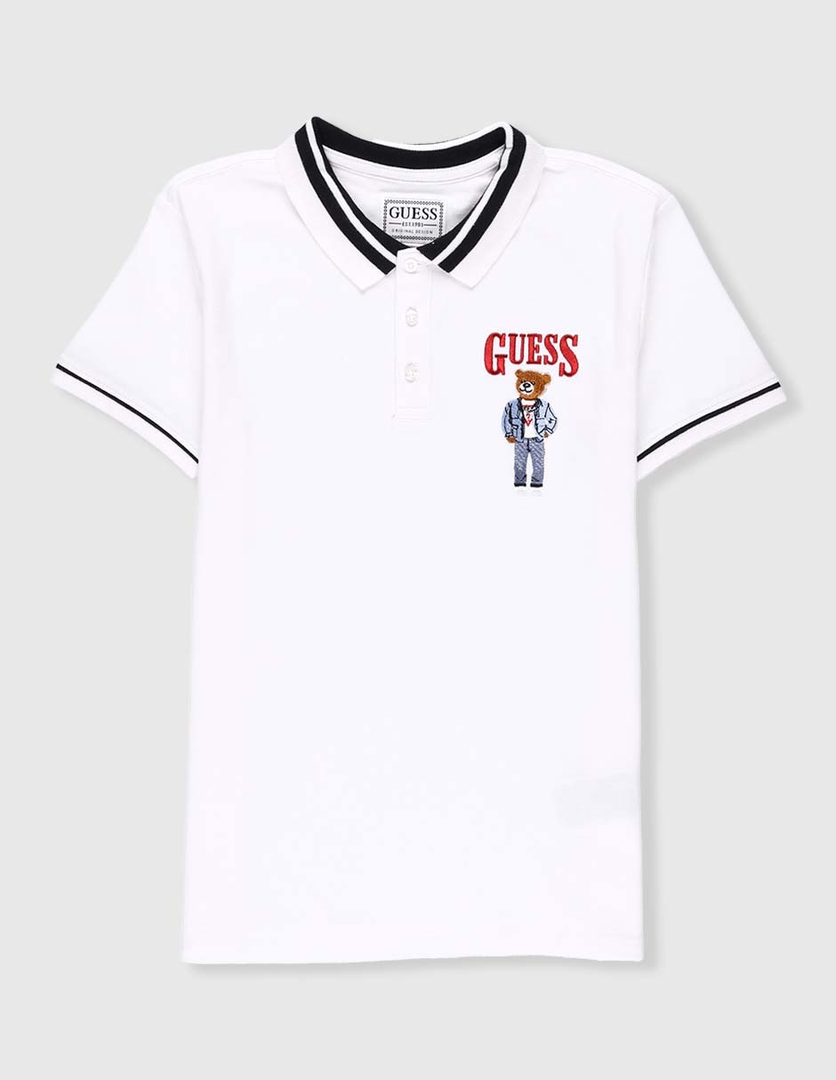 Playera tipo polo de algodón para niño