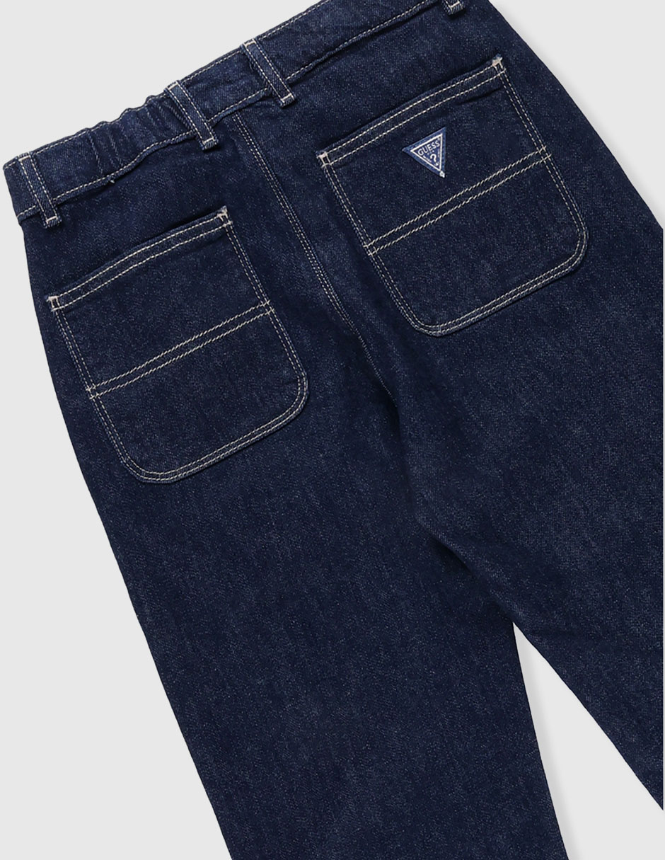 Jeans straight lavado obscuro para niño 4