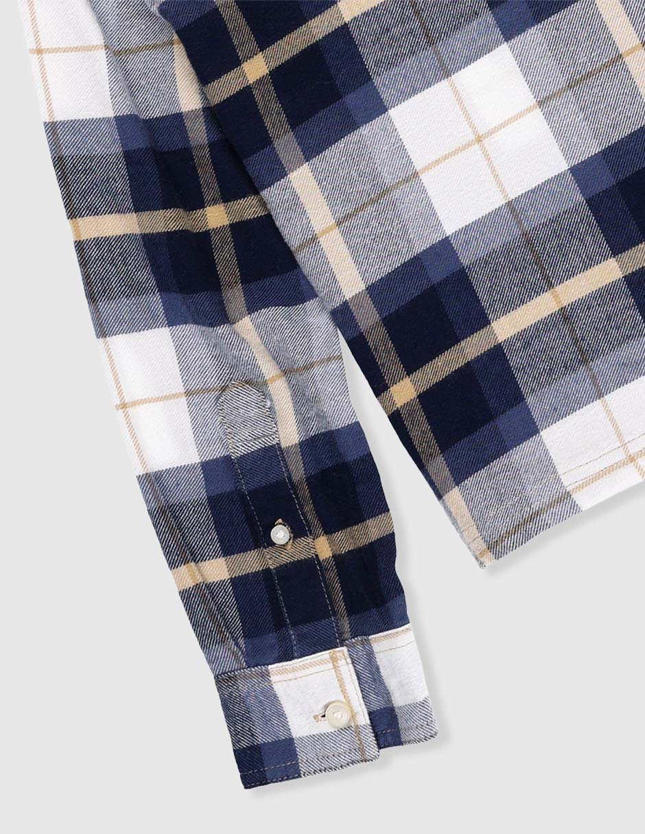 Camisa casual de algodón manga larga para niño 4