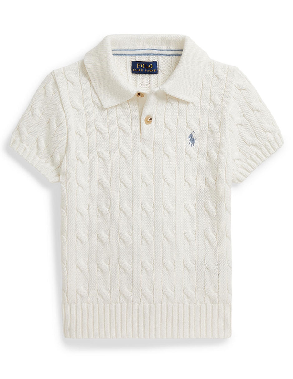 Playera tipo Polo de algodón para niño
