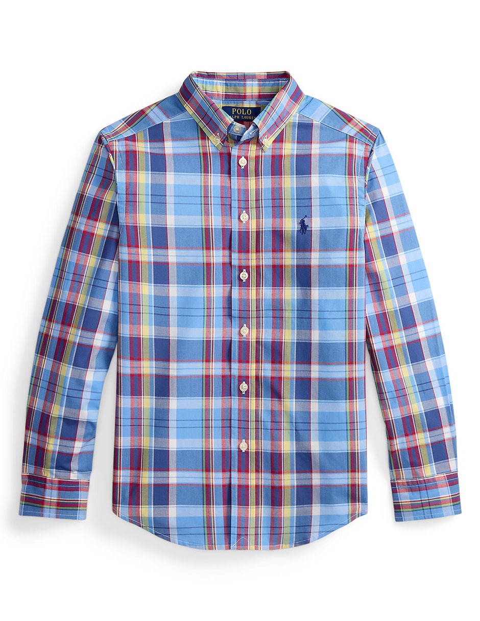 Camisa casual Polo de algodón manga larga para niño