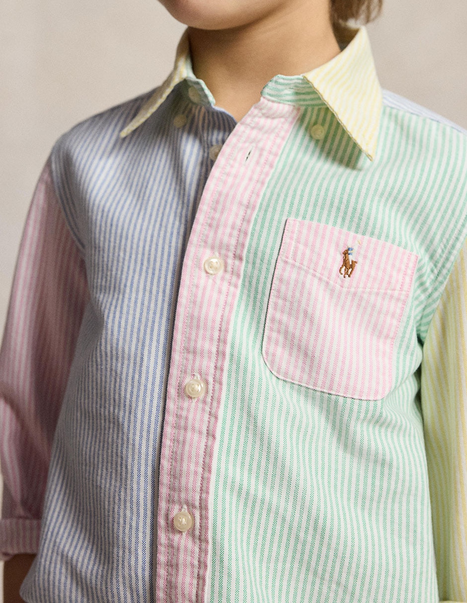 Camisa casual manga larga para niño 4