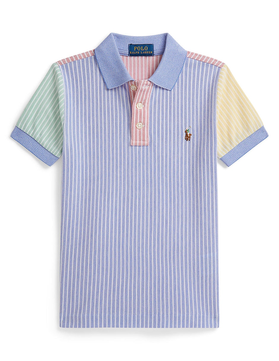 Playera tipo Polo de algodón para niño
