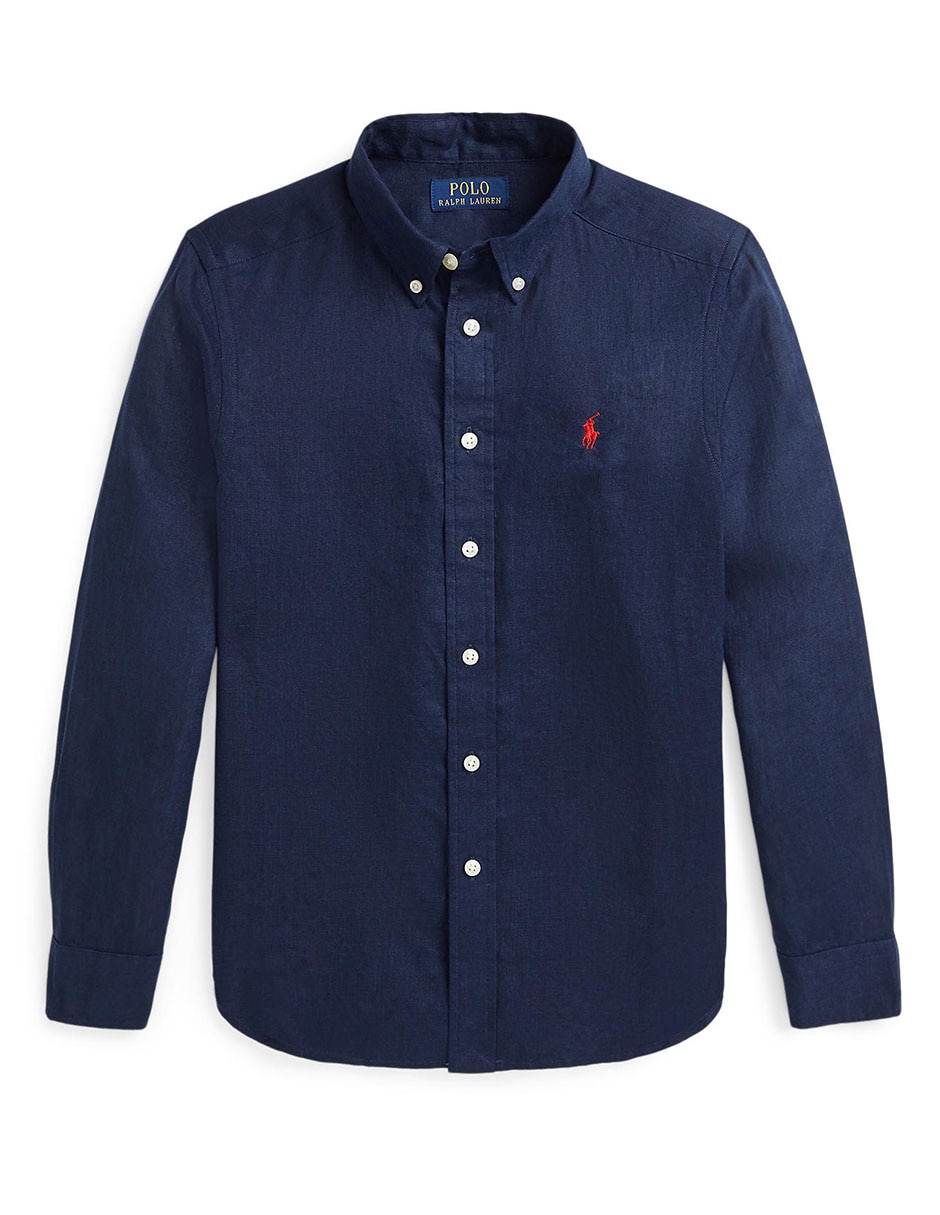 Camisa casual de algodón manga larga para niño 4