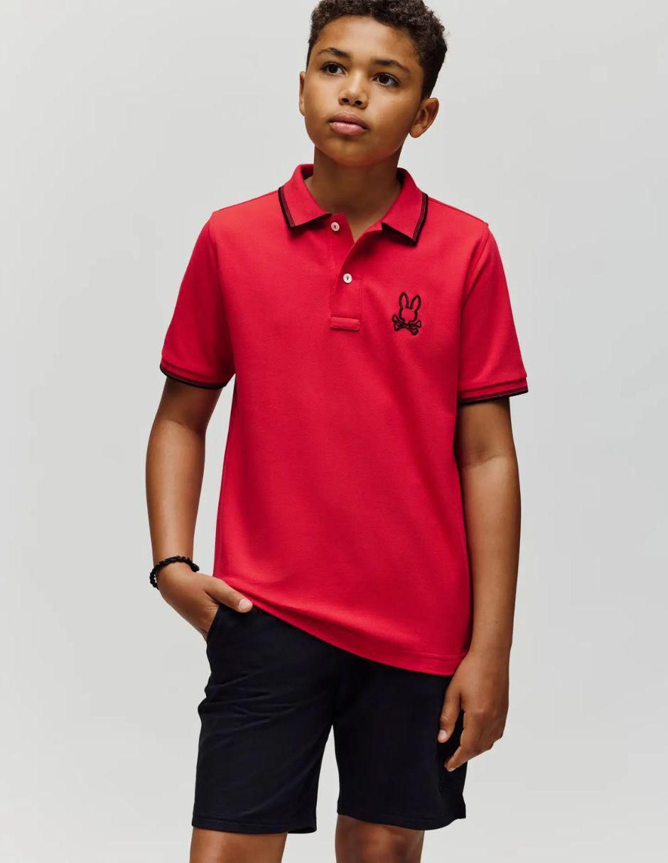 Playera tipo polo de algodón para niño Playera tipo polo de algodón para niño