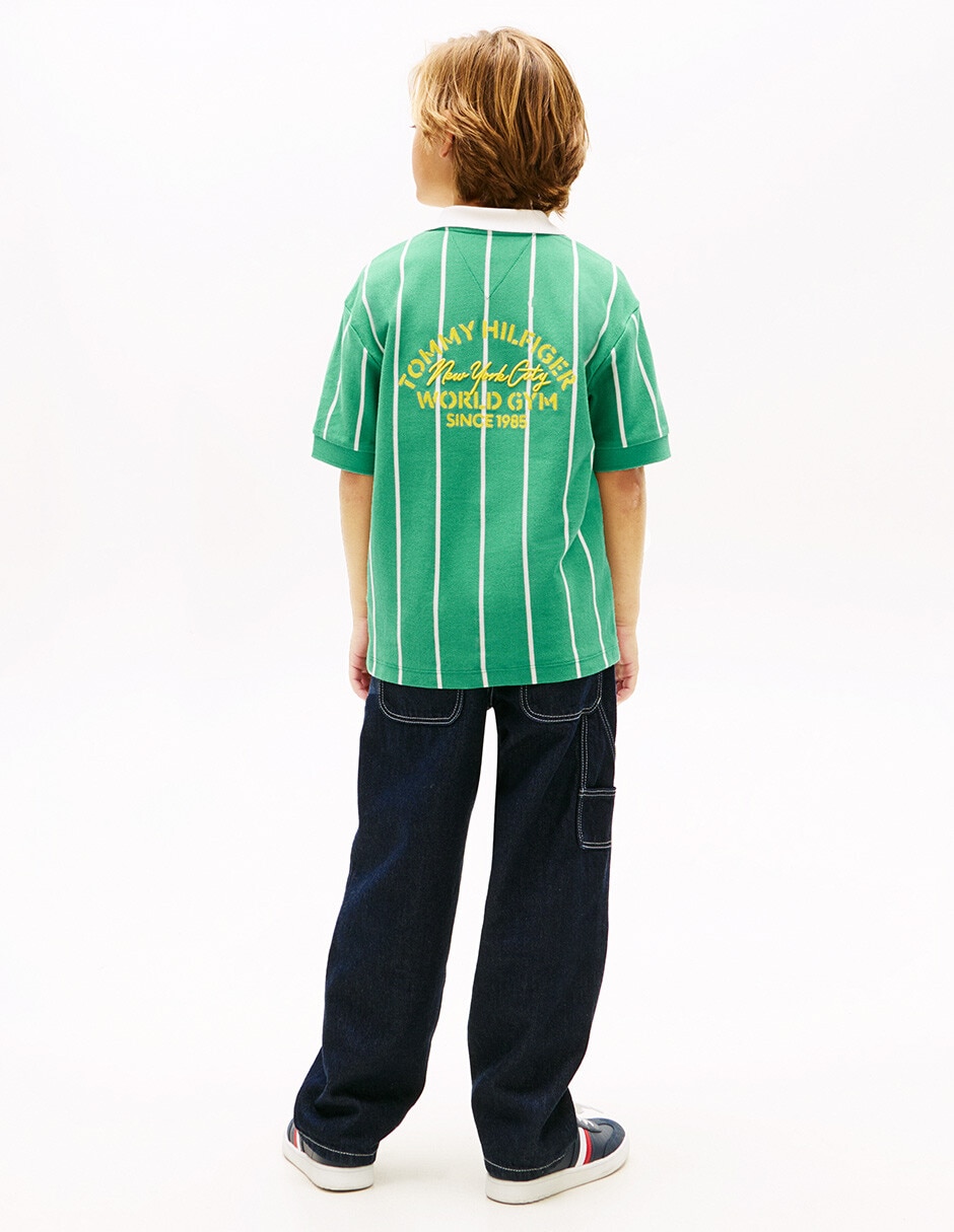 Playera tipo polo de algodón para niño 4