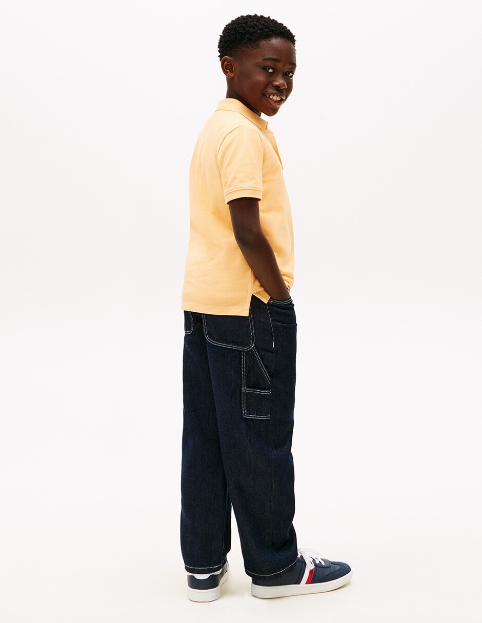 Playera tipo polo de algodón para niño 4